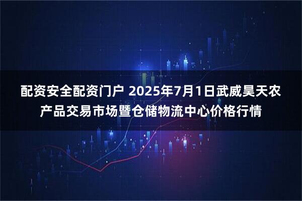 配资安全配资门户 2025年7月1日武威昊天农产品交易市场暨仓储物流中心价格行情